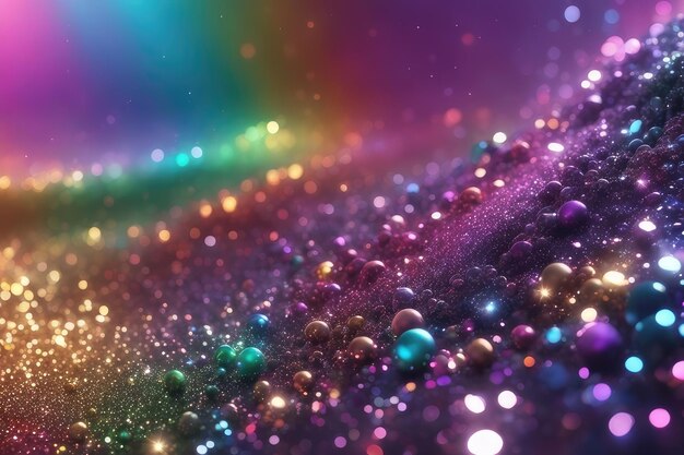 Fond abstrait de lumières colorées de paillettes