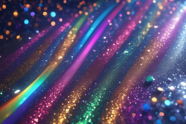 Fond abstrait de lumières colorées de paillettes