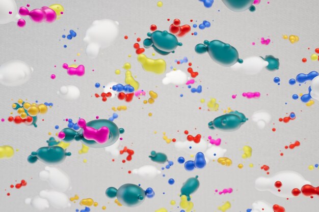 fond abstrait. une masse abstraite composée de gouttes liquides multicolores dispersées