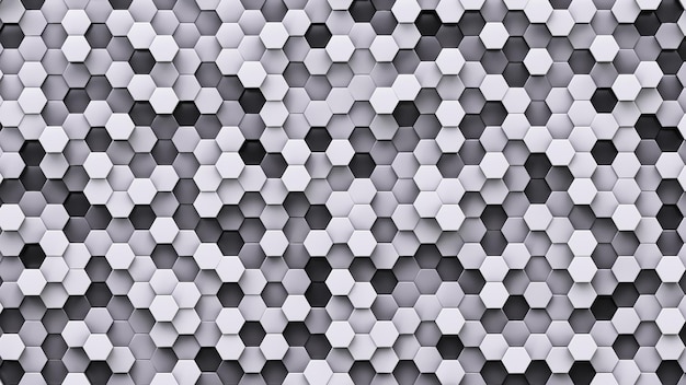 Fond abstrait mosaïque Cellules en niveaux de gris