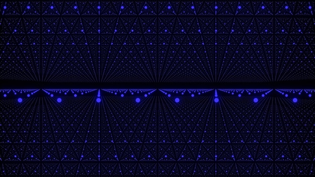 Fond abstrait musical Couloir d'ondes sonores Entrelacement de particules sonores rendu 3d