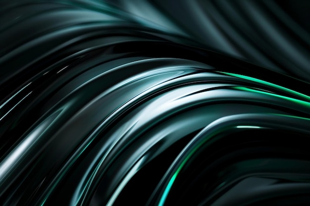 Un fond abstrait noir et vert avec des lignes