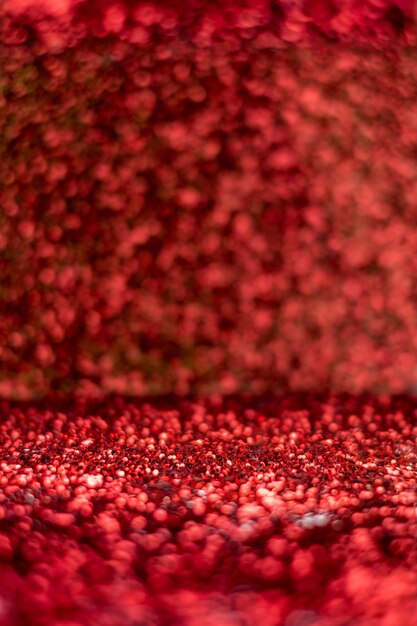 Fond abstrait de paillettes rouges, espace de perspective pour l&#39;affichage du produit