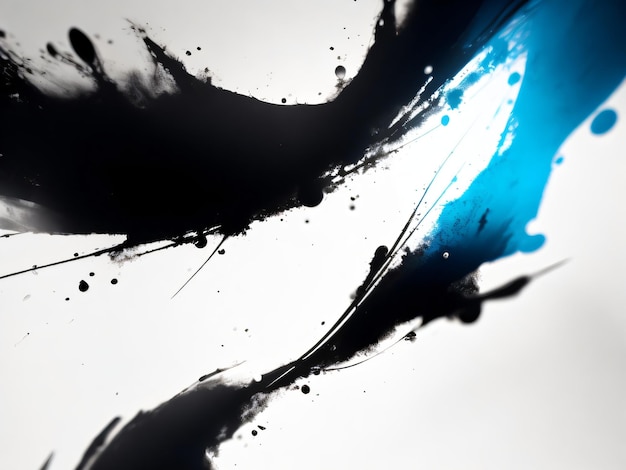 Un fond abstrait de papier peint de peinture bleu et noir