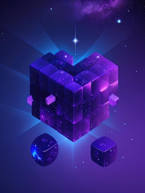 Fond abstrait de petits cubes violets