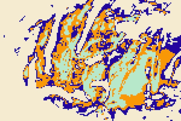 Fond abstrait pixélisé coloré avec dégradé, formes géométriques et effet flou pour le chiffre