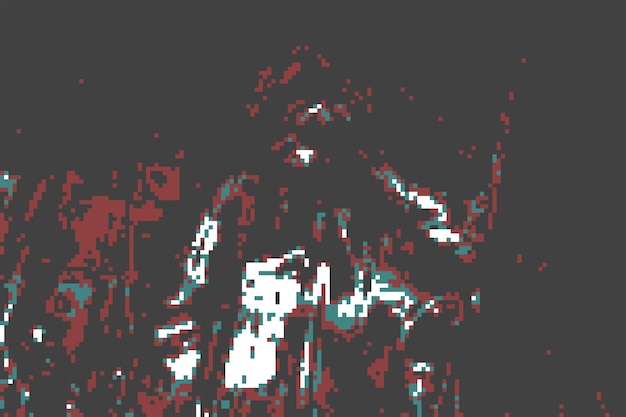 Fond abstrait pixélisé coloré avec dégradé, formes géométriques et effet flou pour le chiffre