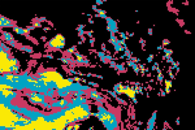 Fond abstrait pixélisé coloré avec dégradé, formes géométriques et effet flou pour le chiffre