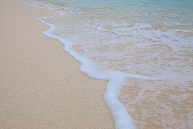 Fond abstrait de plage de sable avec des vagues douces.