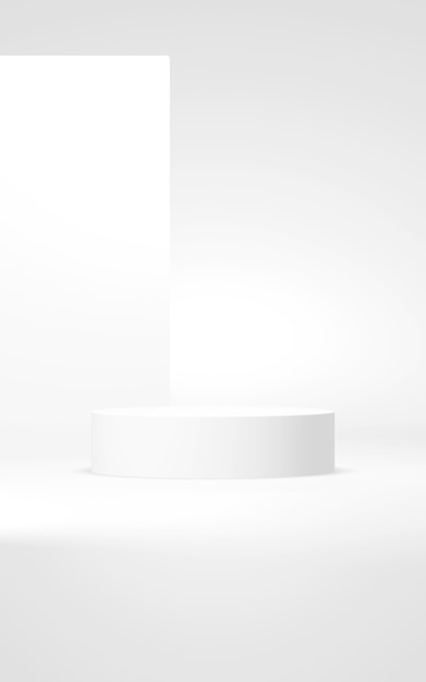 Fond abstrait podium Forme géométrique Scène de couleurs blanches verticales Rendu 3d minimal