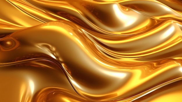 Fond abstrait de rendu 3d de l'eau d'or