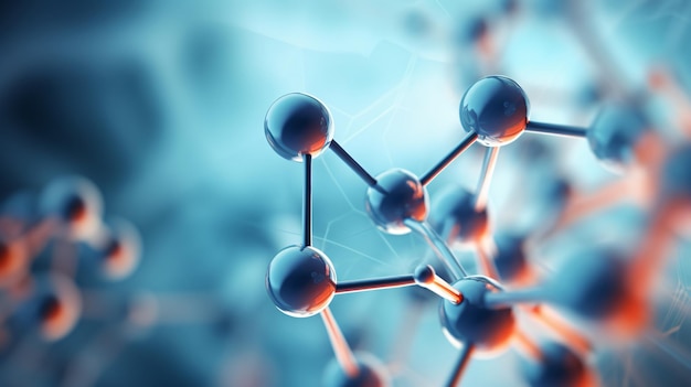 Fond abstrait de la structure d’un atome ou d’une molécule