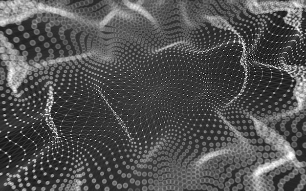 Fond abstrait. Technologie de molécules avec des formes polygonales, reliant des points et des lignes