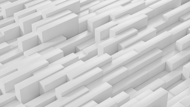Photo fond abstrait de tuile de rectangle blanc, modèle de bloc de géométrie créative pour le papier peint de présentation d'entreprise, illustration 3d de mur géométrique intérieur minimal