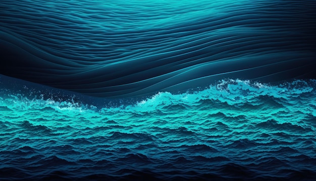Photo fond abstrait vagues de l'océan bleu
