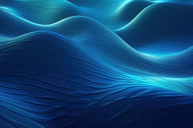 Fond abstrait avec des vagues surface 3D ai générative