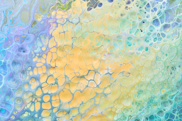 Fond abstrait versicolore Art fluide de luxe Vagues éclaboussures et taches de peintures à l'encre d'alcool acrylique sous l'eau Texture de marbre multicolore