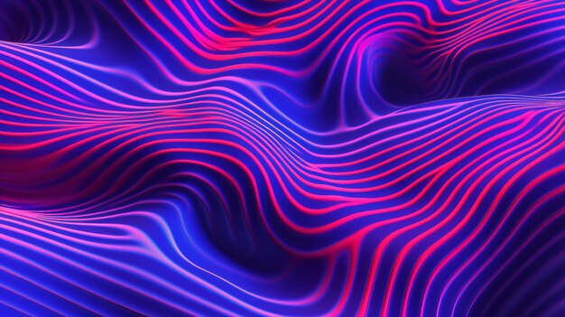 Un fond abstrait vibrant et coloré avec des lignes ondulées dynamiques