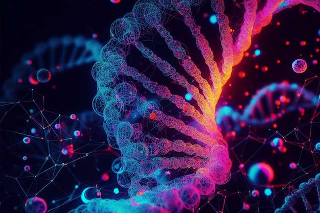 Fond d'ADN photo 3D avec des rendus détaillés et stylistiques