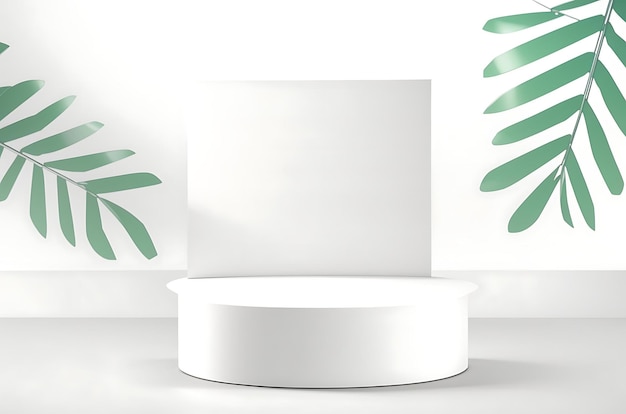 Photo le fond de l'affichage du produit du podium blanc minimal est une présentation propre et élégante