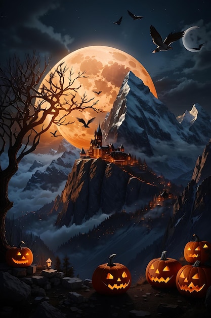 Fond d'affiche de citrouille d'halloween