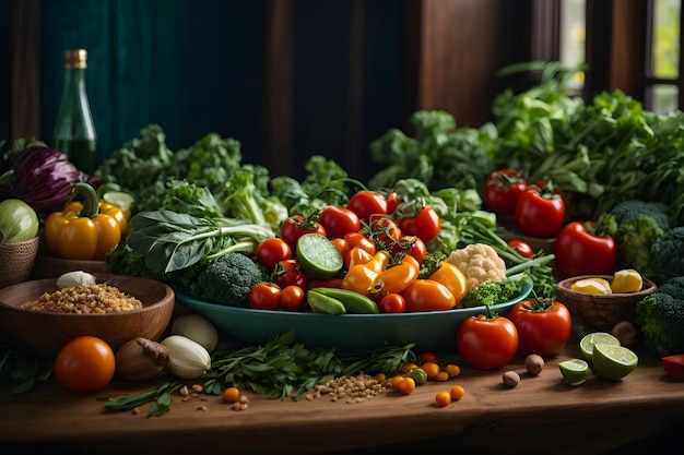 Fond alimentaire avec des légumes
