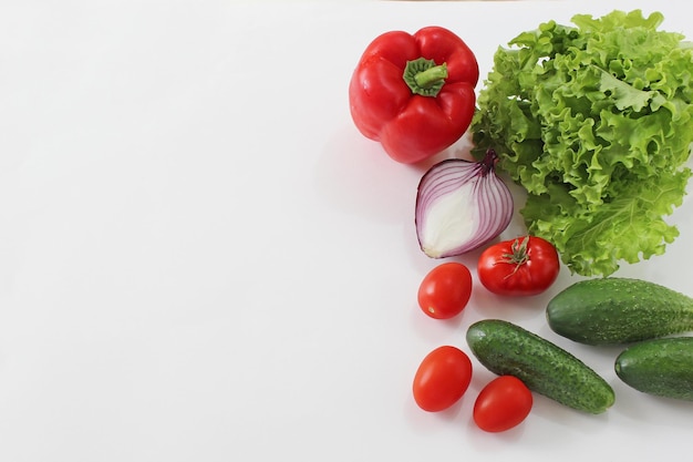 Fond d'aliments sains Nourriture végétarienne végétalienne saine sur la bannière de l'espace de copie blanche Shopping supermarché alimentaire et concept d'alimentation végétalienne propre