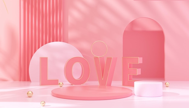 fond d'amour coeur créatif 3d
