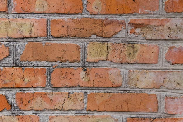 Fond de l'ancien mur de briques rouges