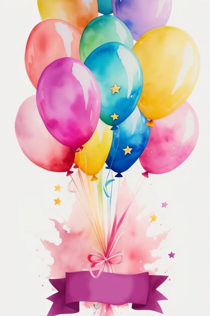 Fond d'anniversaire aquarelle pour carte d'anniversaire de texte