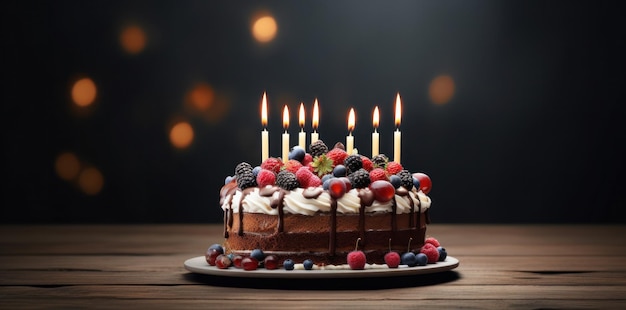 Fond d'anniversaire avec gâteau