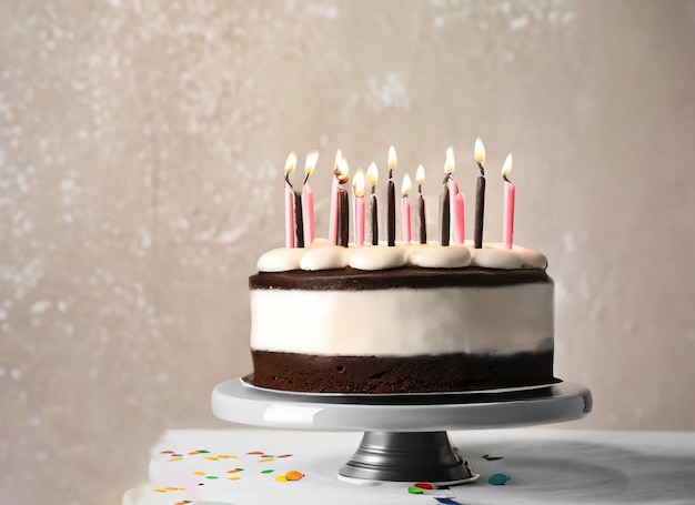 Fond d'anniversaire avec gâteau