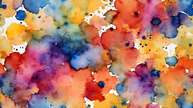 fond aquarelle abstrait taches colorées de peinture aquarelle sur papier couleurs de l'arc-en-ciel