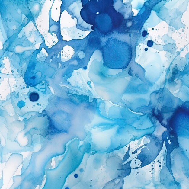 Fond aquarelle bleu hiver givré peint sur papier blanc Generative AIx9