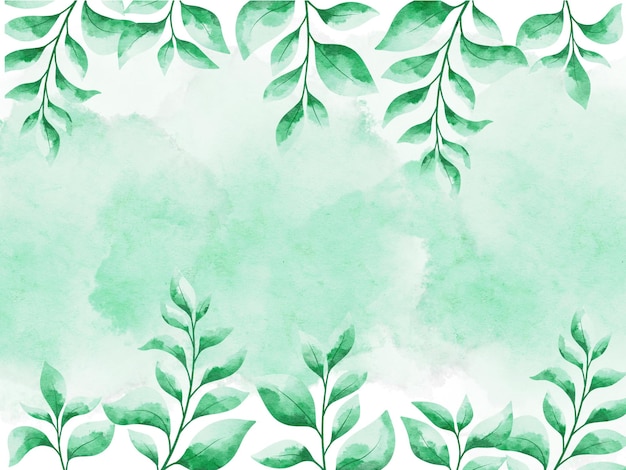 Fond aquarelle feuille verte