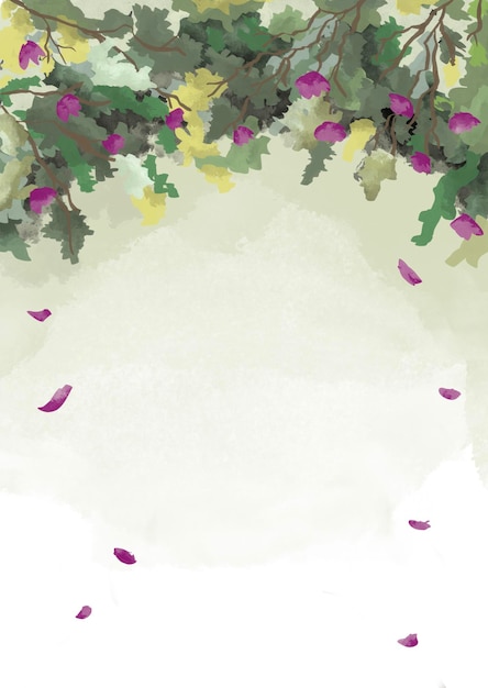 Fond aquarelle de feuilles florales vertes