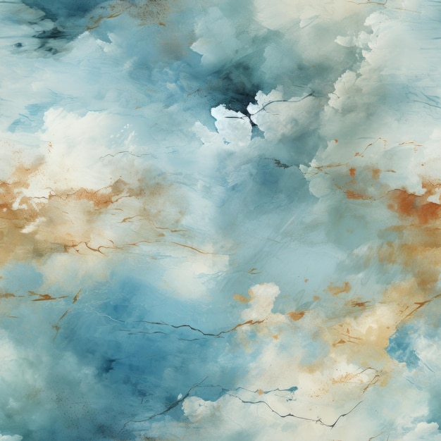 Fond d'aquarelle fissuré vintage grunge de nuages blancs Whispy généré par l'IA