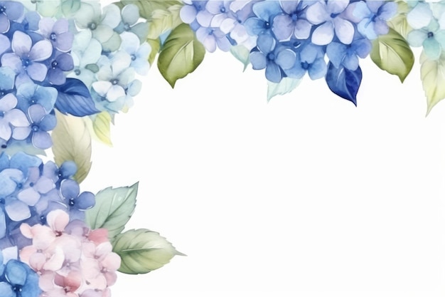 Fond aquarelle fleur hortensia Illustration AI GenerativexA