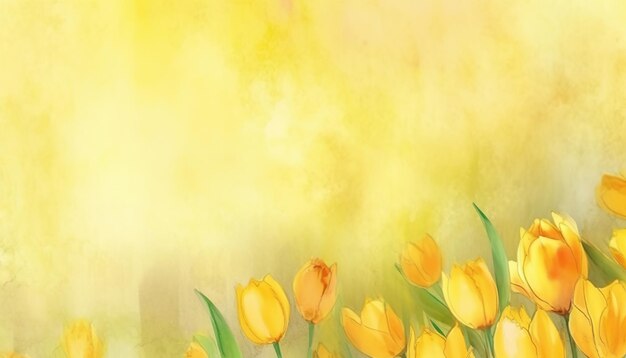 fond aquarelle de fleur de tulipe jaune