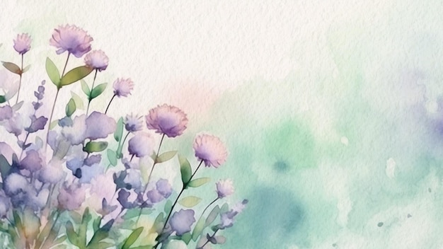 Fond aquarelle fleur violet floral abstrait sur papier