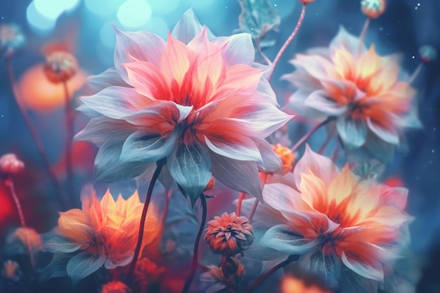 Fond aquarelle floral vintage IA générative