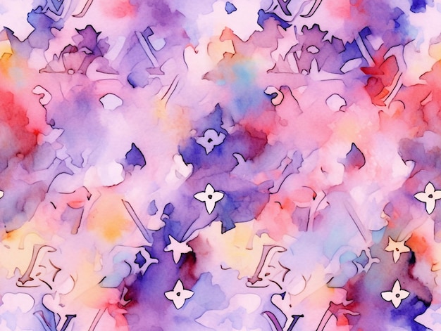 Fond aquarelle avec un motif de formes et de couleurs abstraites.