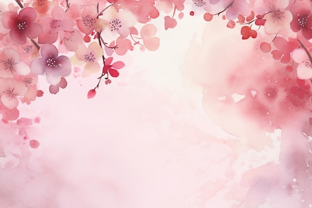 Un fond aquarelle romantique avec des nuances de rose et de rouge donne le ton pour un thème d'amour asiatique.