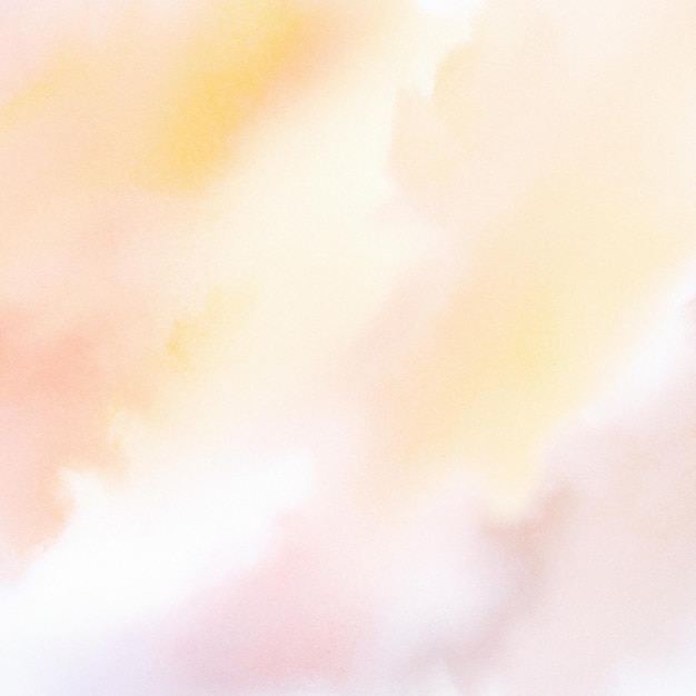 Fond aquarelle rose et orange avec un nuage blanc.