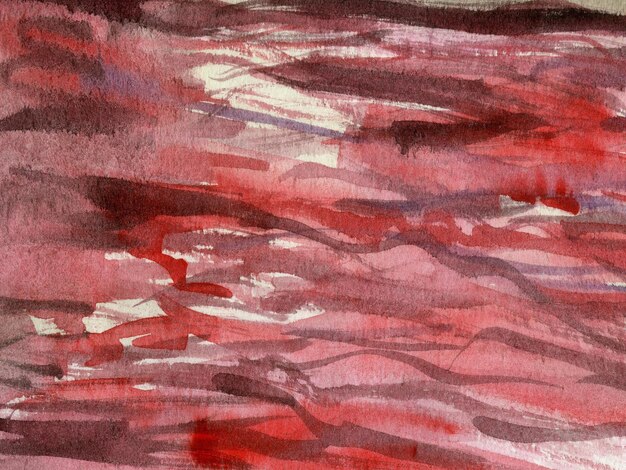 Fond aquarelle rouge avec traits de pinceau soulignements