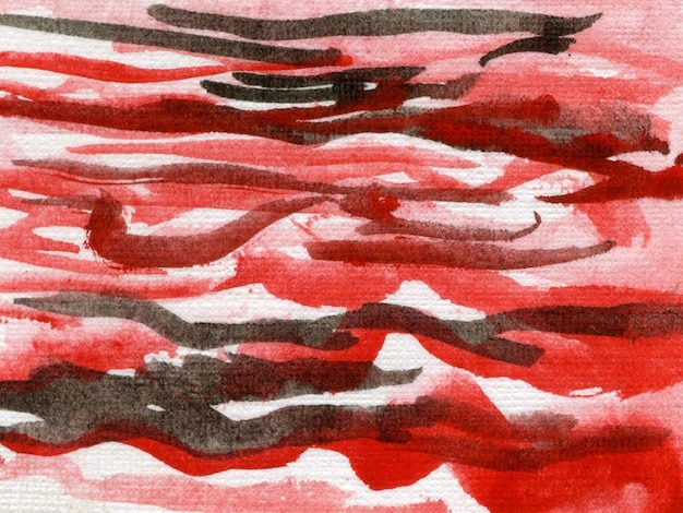 Fond aquarelle rouge avec traits de pinceau soulignements