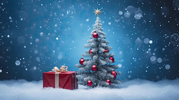 Fond D'arbre De Noël Coffret Cadeau Rouge