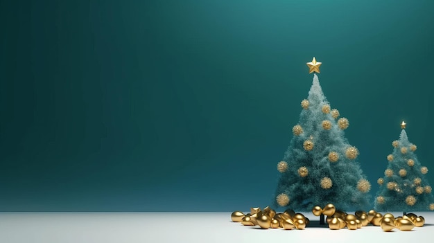 Fond d'arbre de Noël Illustration AI GenerativexA