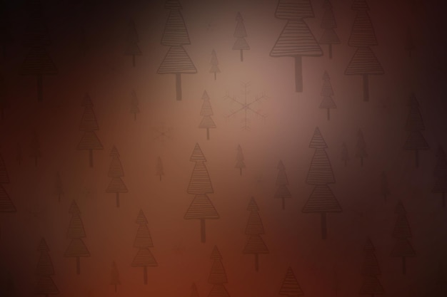 Photo fond d'arbre de noël avec des lumières et des flocons de neige conception graphique abstraite