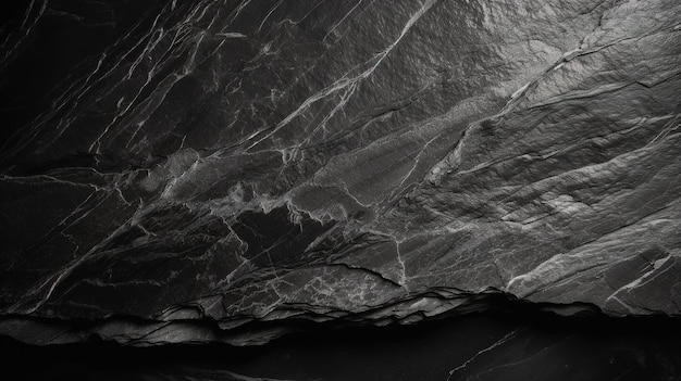 Fond ardoise noir gris foncé Texture pierre noire Fond ardoise AI générative